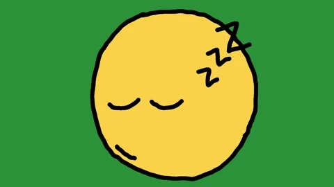 Hand-Drawn Sleeping Emoji Face Shapes | 2D Animated Tired Expression Stock Footage 333983204