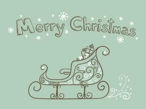 Hand Drawn Sleigh Stock Illustration