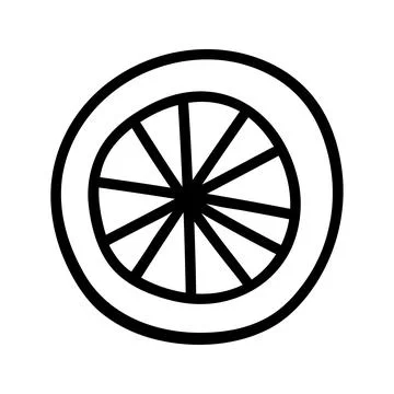 Hand drawn slice of orange. Doodle vector illustration Stock Illustration