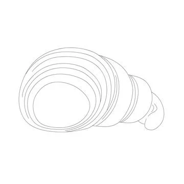 Hand drawn sliced croissant. Vector illustration of bakery product. Black a.. Stock Illustration