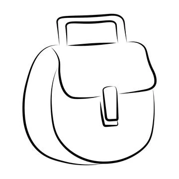 Hand drawn small backpack doodle, casual feminine bag illustration perfect .. Stock Illustration