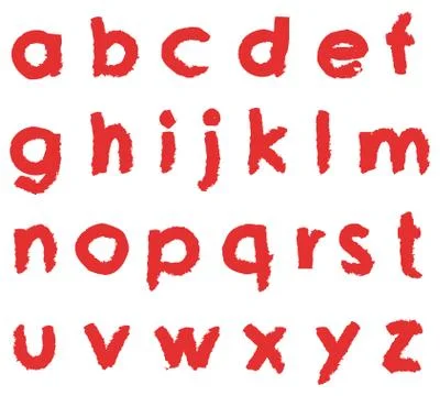 Hand drawn small letters Stock Illustration