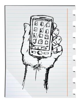 Hand drawn smartphone Stock Illustration