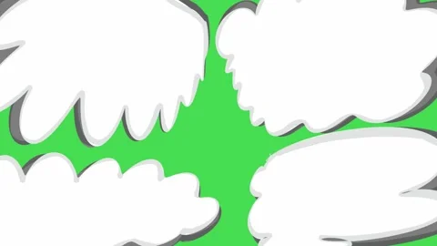 Hand Drawn Smoke Burst Transition Animation on Green Screen | Simple Cartoon  Stock Footage 328469701