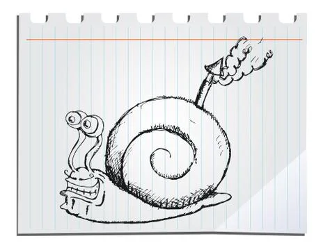 Hand drawn snail Stock Illustration