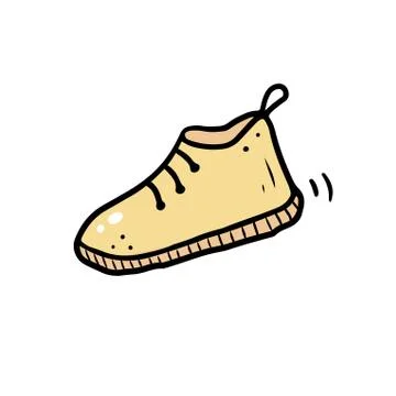 Hand drawn sneaker shoe element. Stock Illustration