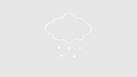 Hand Drawn Snow Cloud Doodle Animation on Transparent Background Stock Footage 340375122