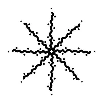 Hand drawn snowflake icon. Isolated on white background. Stock Illustration