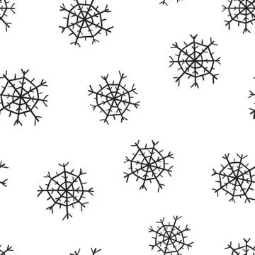 Hand drawn snowflake icon seamless pattern background. Business concept vecto Illustrazione stock