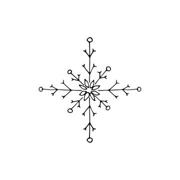 Hand-drawn snowflake Stock Illustration