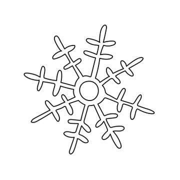 Hand drawn snowflake isolated on white. Stock Illustration