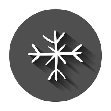 Hand drawn snowflake vector icon. Snow flake sketch doodle illustration with  Stock Illustration