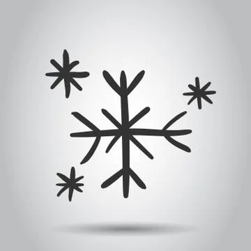 Hand drawn snowflake vector icon. Snow flake sketch doodle illustration. Hand Stock Illustration