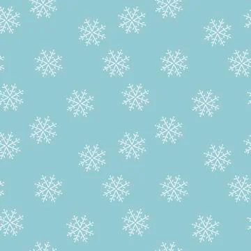 Hand drawn Snowflakes on blue background . Seamless pattern. Stock Illustration