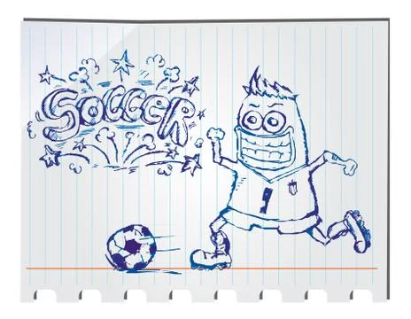 Hand drawn soccer Stock Illustration