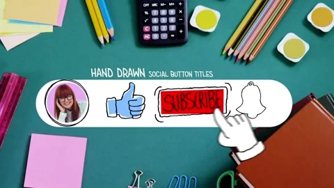 Hand Drawn Social Button Titles After Effects stock