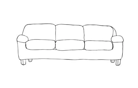 Hand drawn sofa Stock Illustration