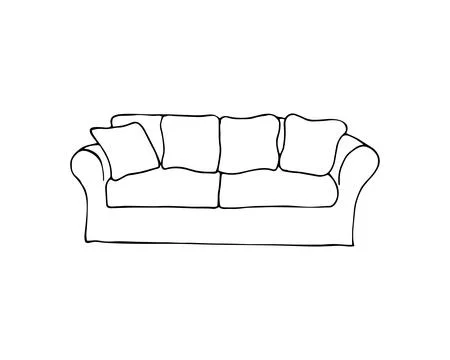 Hand drawn sofa Stock Illustration