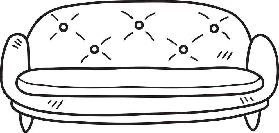 Hand Drawn Sofa or couch illustration Stock Illustration
