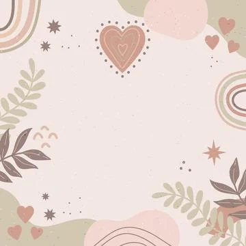 Hand drawn soft earth tones illustration Stock Illustration