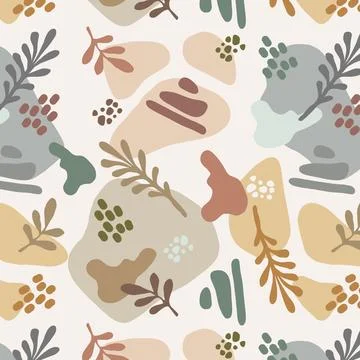 Hand drawn soft earth tones pattern Stock Illustration