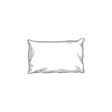 Hand drawn soft rectangle pillow isolated on white background 库存插图