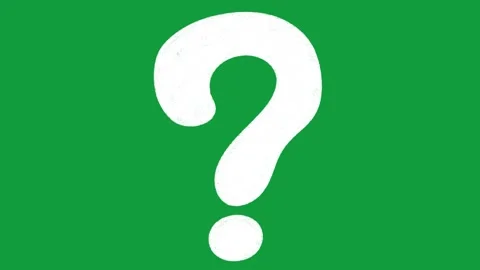 Hand Drawn Solid White Question Mark Animated Symbol on Green Screen Stock Footage 341310742
