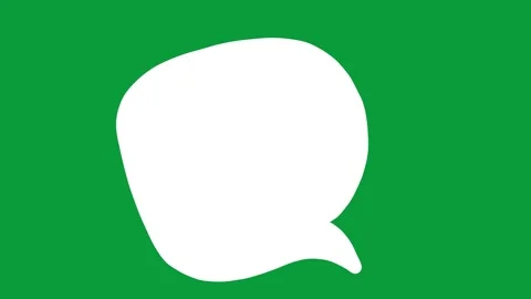 Hand Drawn Solid White Speech Bubble 2D Animation Green Screen Vídeo Stock 341798626