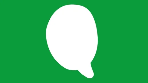 Hand Drawn Solid White Speech Bubble Oval 2D Animation Green Screen Stockbeeldmateriaal 341798720