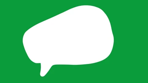 Hand Drawn Solid White Speech Bubble 2D Animation Green Screen Stockbeeldmateriaal 341798737
