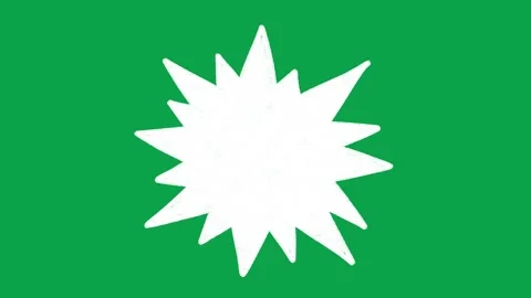 Hand Drawn Solid White Speech Explosion Shape Green Screen Overlay Stock Footage 344049283