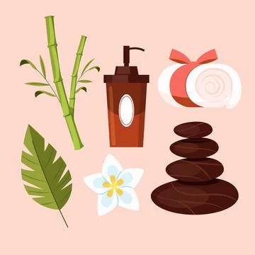 Hand drawn spa elements Ilustración de archivo