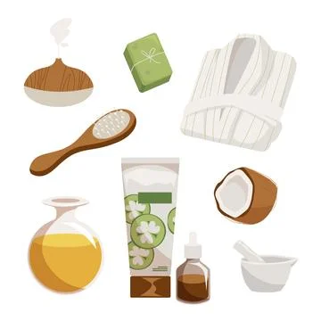 Hand drawn spa elements Ilustración de archivo