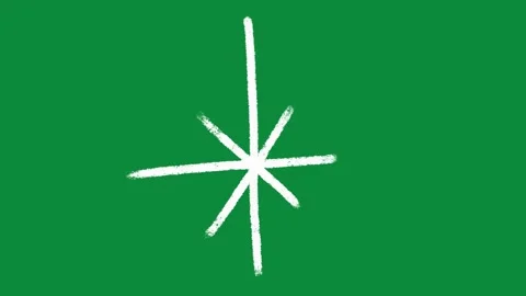 Hand Drawn Sparkle Animation Green Screen White Star Doodle Motion Graphic 動画素材 334608518