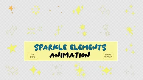 Hand Drawn Sparkle Elements Animation Pack - 2D Cartoon Stars and Twinkle Effect Stock Footage 324897586