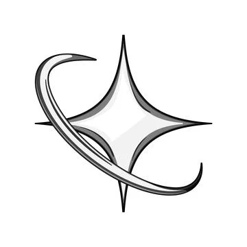 Hand drawn sparkle light effect symbol vector Illustrazione stock