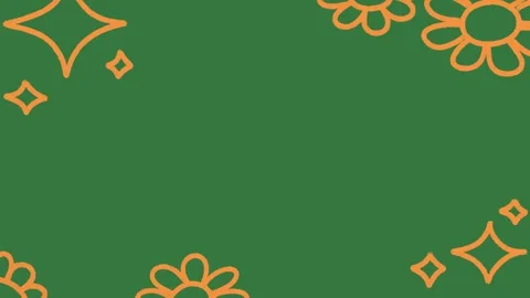 Hand Drawn Sparkle Star Shapes and sunflower Frame Animation  Video stock 329940889