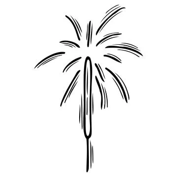 Hand drawn sparkler. Doodle firecracker, firework, petard. Celebration concep Stock Illustration
