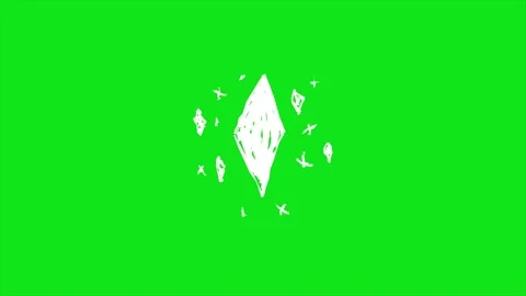 Hand drawn Sparkling stars looping animation on green background Stock Footage 340084392