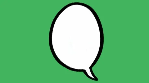Hand-Drawn Speech Bubble animation on Green Screen | Comic Book Chat Box Stock Footage 318317485