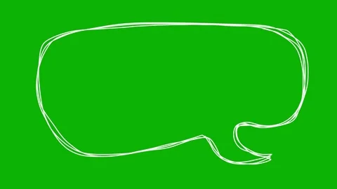 Hand drawn speech bubble animation on green screen. Chroma key comic talk bubble Stock Footage 325800470