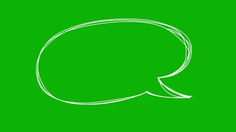 Hand drawn speech bubble animation on green screen. Chroma key comic talk bubble Stock Footage 325800501