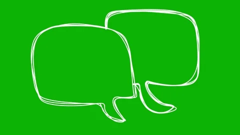 Hand drawn speech bubble animation on green screen. Chroma key comic talk bubble Stock Footage 325800502