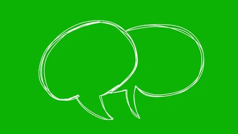 Hand drawn speech bubble animation on green screen. Chroma key comic talk bubble Stock-Footage 325800517