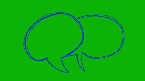Hand drawn speech bubble animation on green screen. Chroma key comic talk bubble Stock Footage 325800884