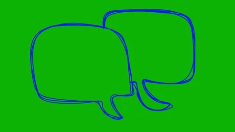 Hand drawn speech bubble animation on green screen. Chroma key comic talk bubble Stock-Footage 325800916