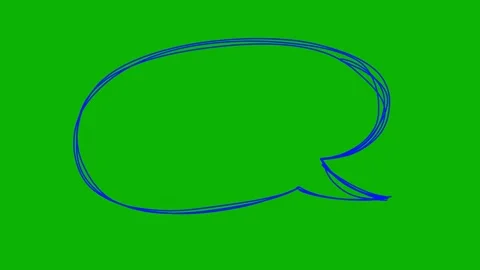 Hand drawn speech bubble animation on green screen. Chroma key comic talk bubble Stock Footage 325800933