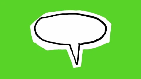Hand Drawn Speech Bubble Animation on Green Screen | Talk Bubble Animation Stock Footage 328988676