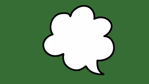 Hand Drawn Speech Bubble Animation on Green Screen | Cartoon Talk Bubble Video stock 328989522