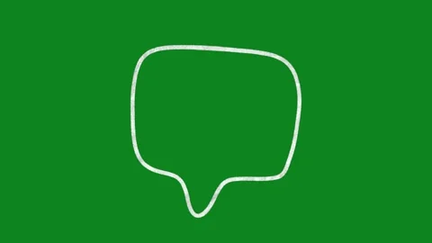 Hand Drawn Speech Bubble Animation Green Screen Doodle Chat Box Motion Graphic Stock Footage 334579396